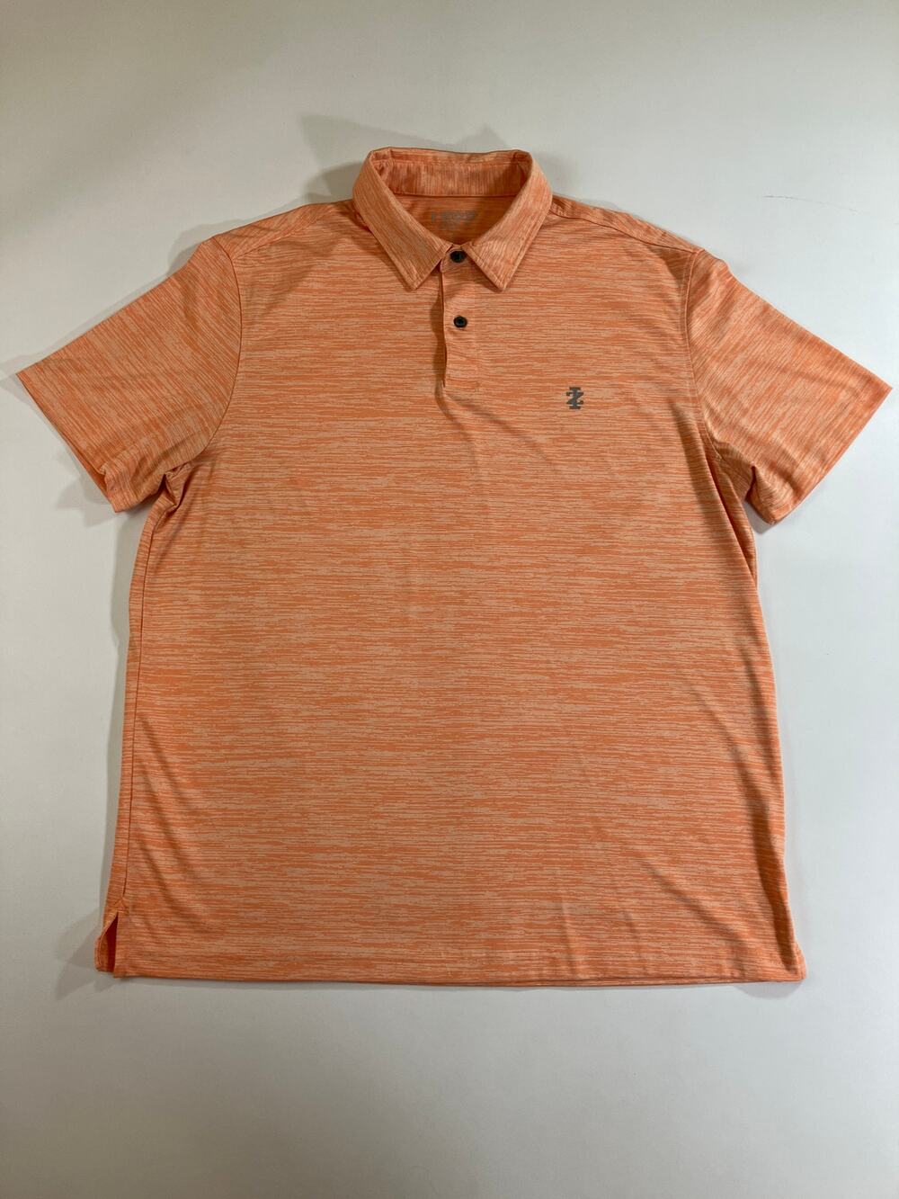 IZOD Golf Men L Orange Heather Performance Polo Shirt 100% Polyester 45P1421